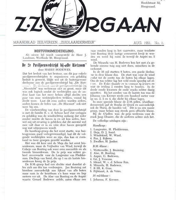 Gescande pagina met de kop Z.Z.-Orgaan