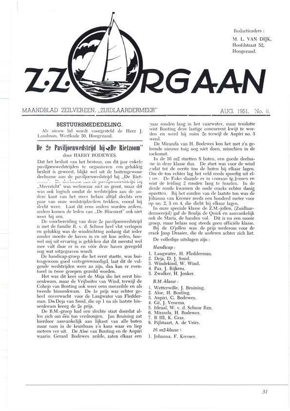 Gescande pagina met de kop Z.Z.-Orgaan